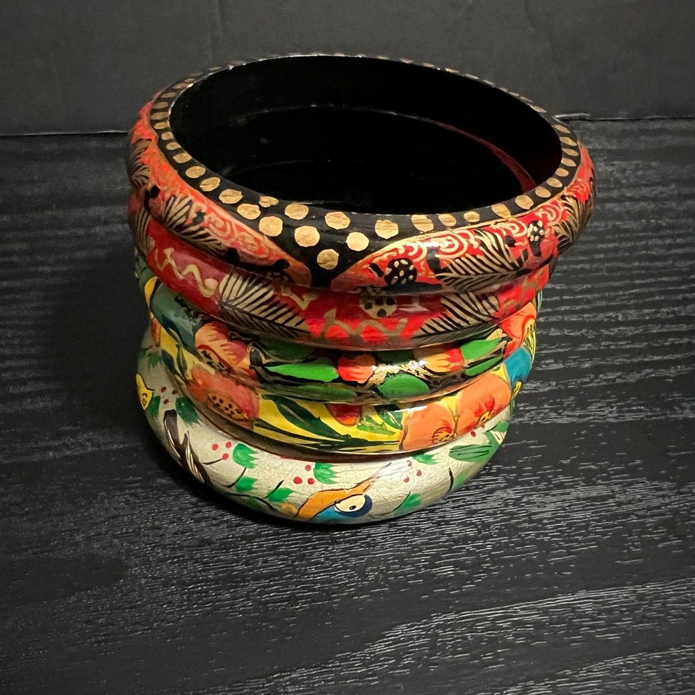Colorful Patterned Bangles Set